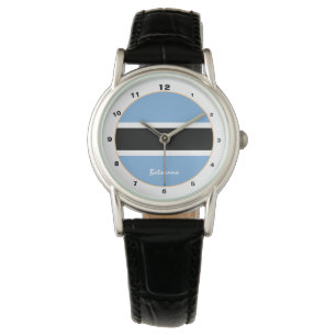 Botswana Flag & Botswana trendige Mode /Design Armbanduhr