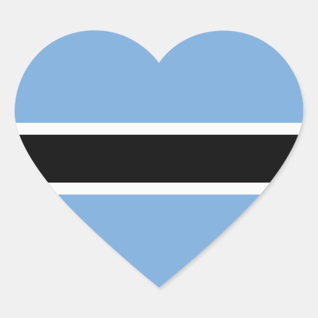 Botswana Flag Heart Sticker (Vorderseite)