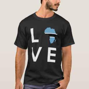 Botswana Flag Liebe Afrika Kontinentale Silhouette T-Shirt