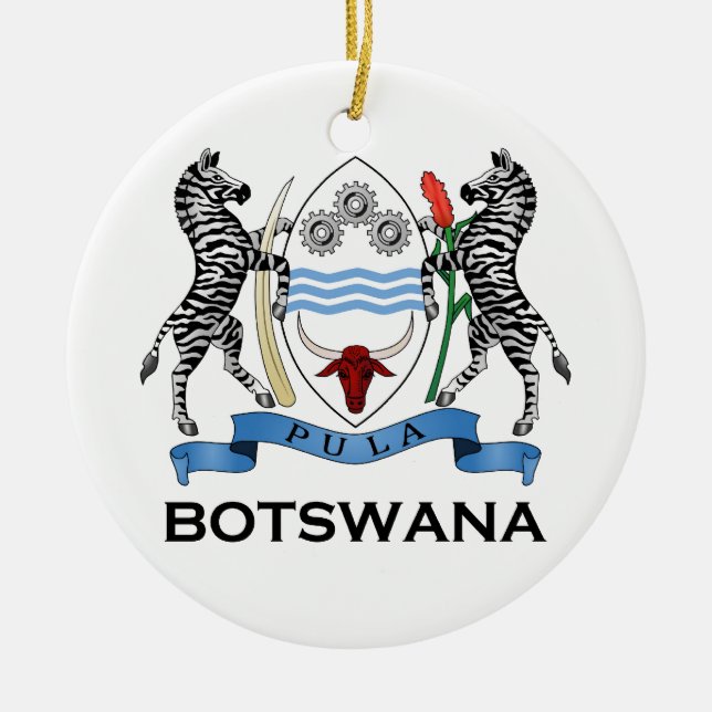 BOTSWANA - Flagge/Emblem/Wappen/Symbol Keramik Ornament (Vorne)