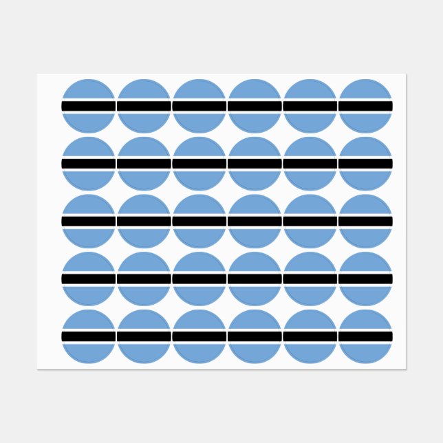 Botswana-Flagge Etiketten (Blatt)