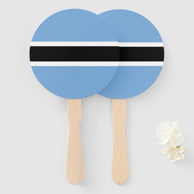Botswana-Flagge Fächer (Vorne und Hinten)