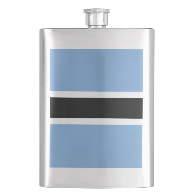 Botswana-Flagge Flachmann (Vorderseite)
