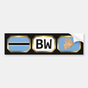 Botswana-Flagge-Karte-Code-Aufkleber Autoaufkleber