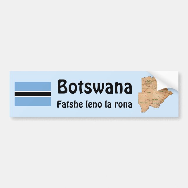 Botswana-Flagge + Karten-Autoaufkleber Autoaufkleber (Vorne)
