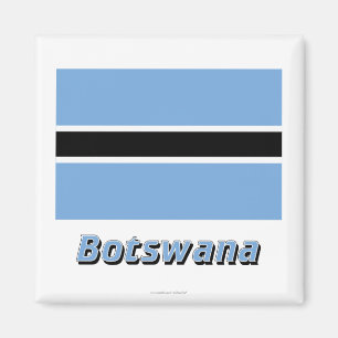 Botswana-Flagge mit Namen Magnet