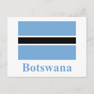 Botswana-Flagge mit Namen Postkarte