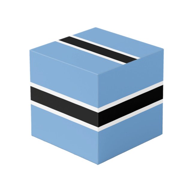 Botswana-Flagge Würfel (Vorderseite Schrägansicht)