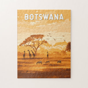 Botswana Illustration Reisen Vintag Puzzle