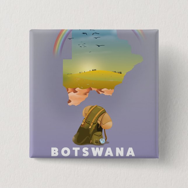 Botswana-Karte Button (Vorderseite)