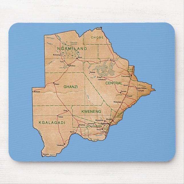 Botswana Karte Mousepad (Vorne)