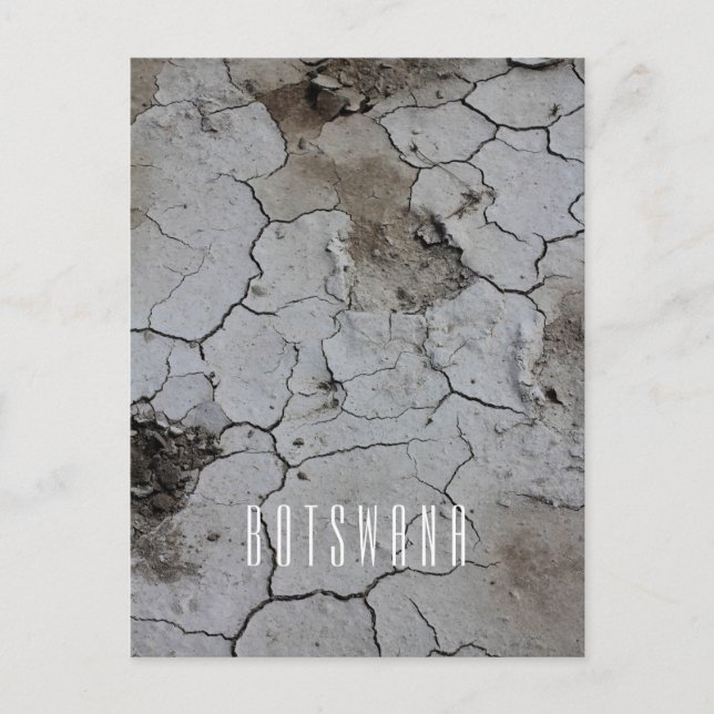 Botswana Landschaft Salzpfannen Risse trockener Sc Postkarte (Vorderseite)