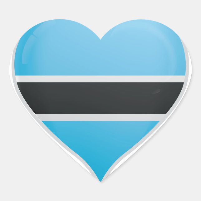Botswana Liebe Flaggenstempel Herz-Aufkleber (Vorderseite)