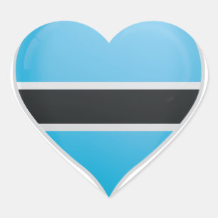 Botswana Liebe Flaggenstempel Herz-Aufkleber
