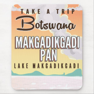 Botswana - Makgadikgadi Pan Vintage Reiseplakat Mousepad