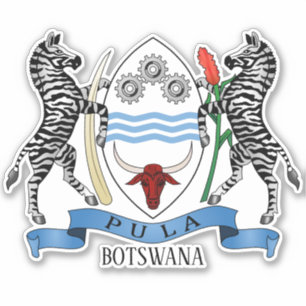 Botswana National Coat of Arms Patriotic Aufkleber