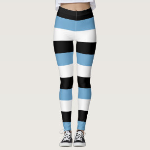 Botswana National Flag Colors Horizontal gestreift Leggings