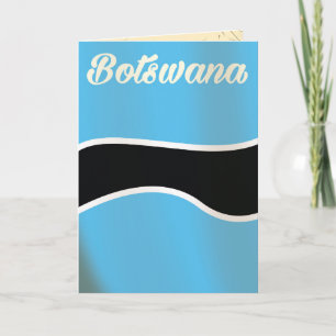 Botswana-Nationalflagge im Vintage-Stil Reiseposte Feiertagskarte