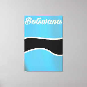 Botswana-Nationalflagge im Vintage-Stil Reiseposte Leinwanddruck