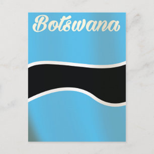 Botswana-Nationalflagge im Vintage-Stil-Reiseposte Postkarte