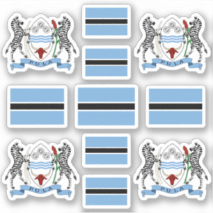 Botswana - Nationalsymbole / Wappen und Flagge Aufkleber