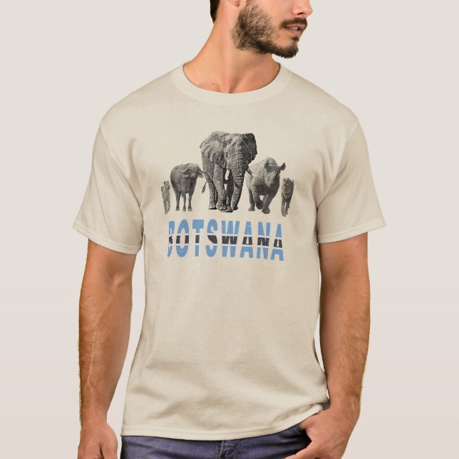 Botswana Pride Big 5 Wildlife for Botswana Fans T-Shirt (Vorderseite)