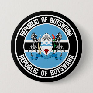 Botswana Round Emblem Button