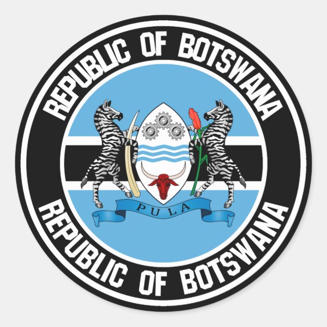 Botswana Round Emblem Runder Aufkleber (Vorderseite)