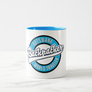 Botswana Rucksacktourist Welt Reisender Logo. Zweifarbige Tasse
