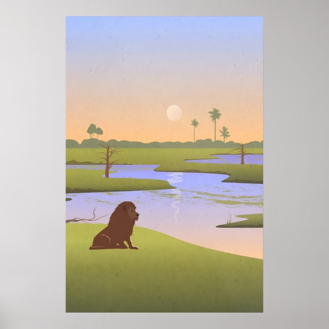 Botswana-Safari-Kinderzimmerplakat Poster (Vorne)