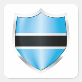 Botswana-Silberschildflagge Quadratischer Aufkleber