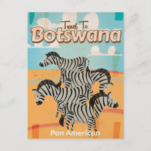 Botswana Vintage Travel Poster Postkarte