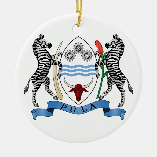 Botswana-Wappen Verzierung Keramik Ornament (Vorne)