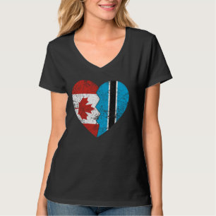 Botswanan Kanadische Flaggen Herz Kanada Botswana T-Shirt