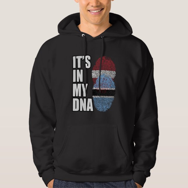 Botswanisch und lettische Mischung DNA-Erbeflagge Hoodie (Vorderseite)