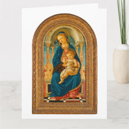 Botticelli (1445-1510) Madonna & Child Enthroned Dankeskarte