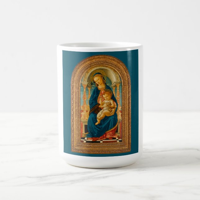 Botticelli (1445-1510) Madonna & Child Enthroned Kaffeetasse (Mittel)