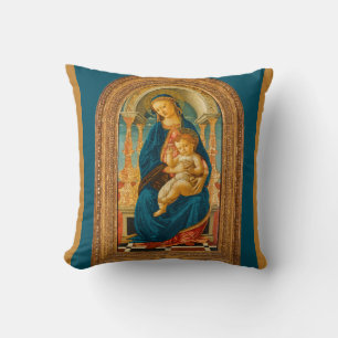 Botticelli (1445-1510) Madonna & Child Enthroned Kissen