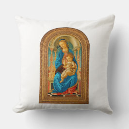 Botticelli (1445-1510) Madonna & Child Enthroned Kissen