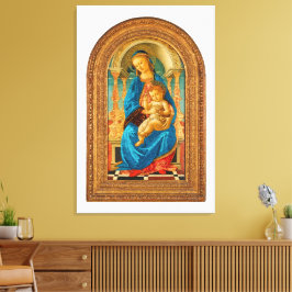 Botticelli (1445-1510) Madonna & Child Enthroned Leinwanddruck