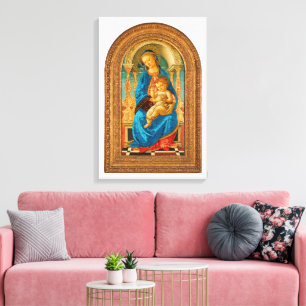 Botticelli (1445-1510) Madonna & Child Enthroned Leinwanddruck