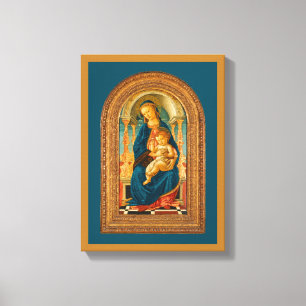 Botticelli (1445-1510) Madonna & Child Enthroned Leinwanddruck