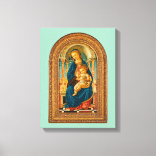 Botticelli (1445-1510) Madonna & Child Enthroned Leinwanddruck