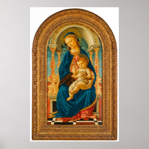 Botticelli (1445-1510) Madonna & Child Enthroned Poster