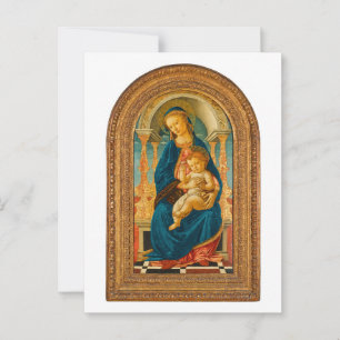 Botticelli (1445-1510) Madonna & Child Enthroned Postkarte