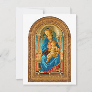 Botticelli (1445-1510) Madonna & Child Enthroned Postkarte