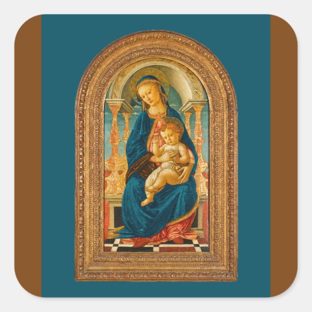 Botticelli 1445-1510 quadratischer aufkleber (Vorderseite)
