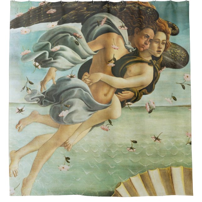 Botticelli "Die Geburt der Venus - Zephyr & Chlor" Duschvorhang (Vorderseite)