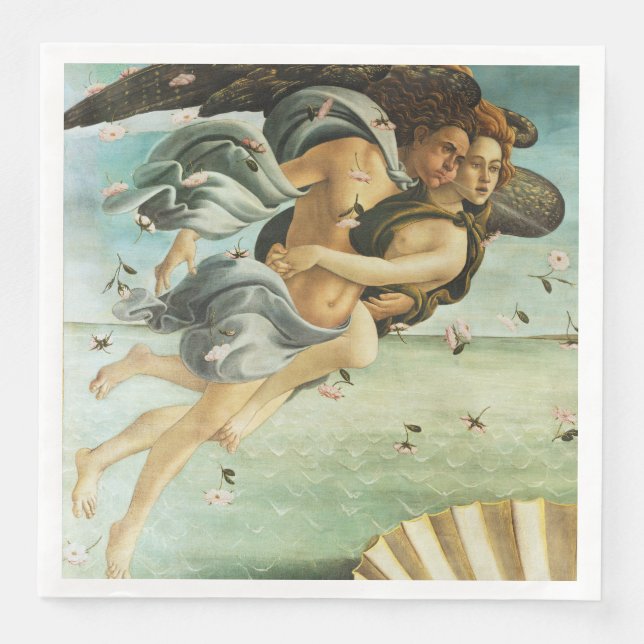Botticelli "Die Geburt der Venus - Zephyr & Chlor" Serviette (Vorderseite)