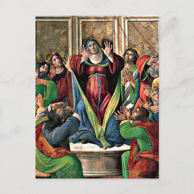 Botticelli - Die Herabkunft des Heiligen Geistes Postkarte (Vorderseite)